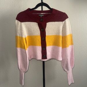 NWOT Women’s Striped Colored Sweater with Button Detail